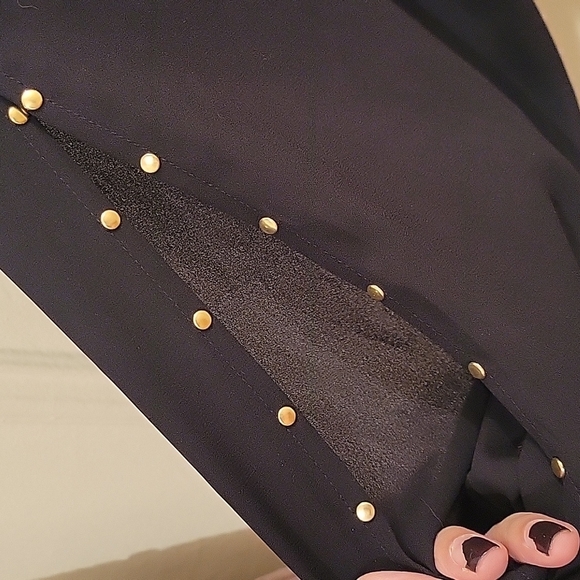 Gap Split Sleeve Black Top Gypsy Goth Grunge - Picture 4 of 6